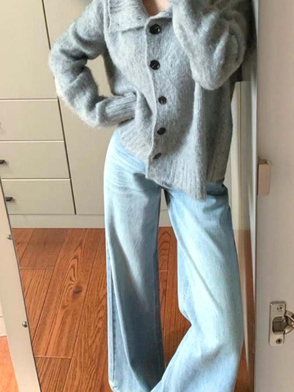 Light Wash Baggy Wide Leg Jeans Y2K Size 27